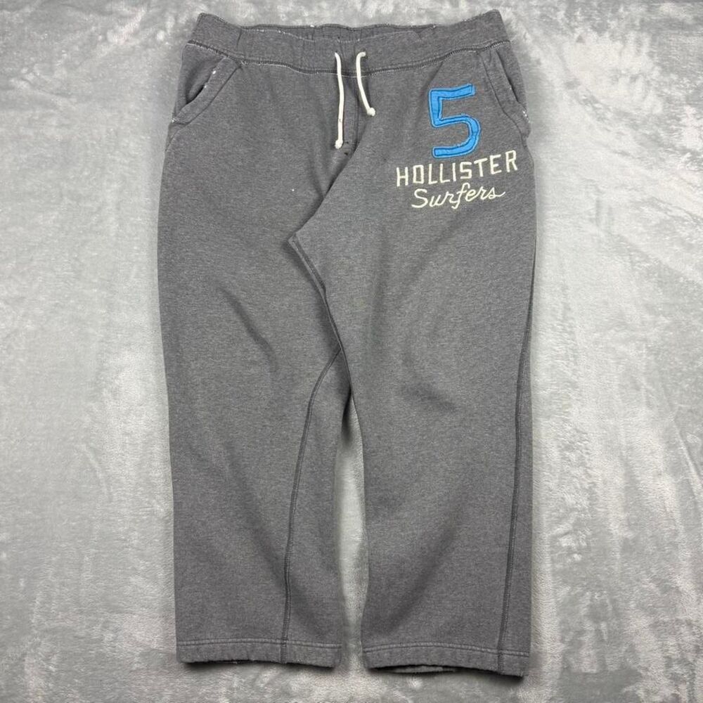 Hollister-co Men's Grey and Blue Joggers-tracksuits